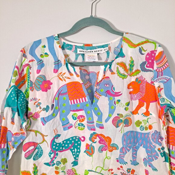 Gretchen Scott Bright Elephant Wild Leaves Tunic Cover-up - Picture 9 of 12
